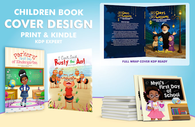 design a professional children book cover for amazon KDP