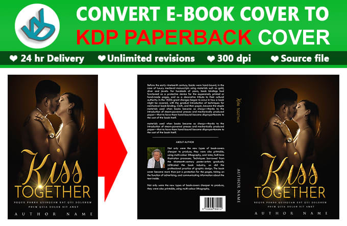 convert kindle cover to amazon KDP paperback book cover
