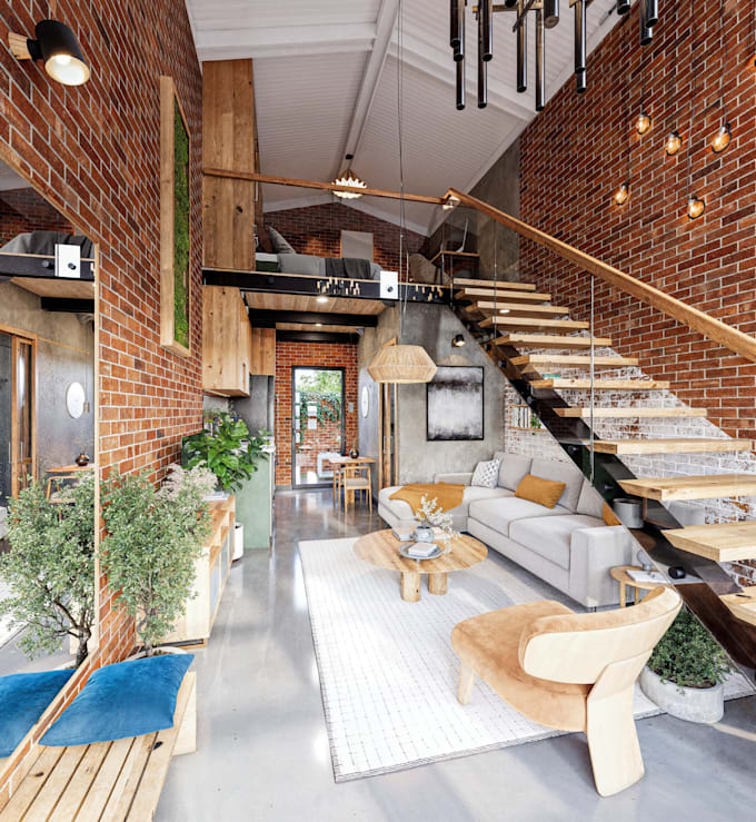 3d interior realistic rendering