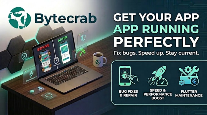do code review, fix bugs, improve app performance, and flutter app maintenance