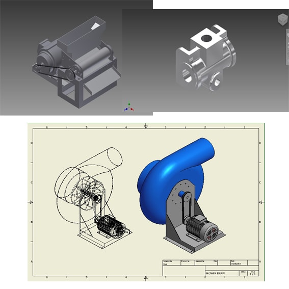 do 3d and 2d mechanical design and drawing using inventor