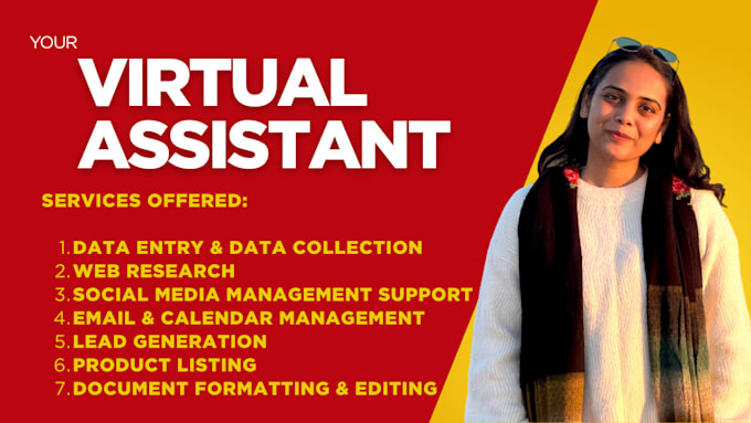 be your virtual assistant for web research, lead generation and social media