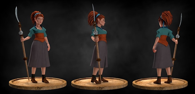 do 3d character cartoon model and render for you