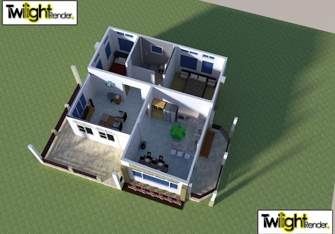 draw a one storey house using google sketch up