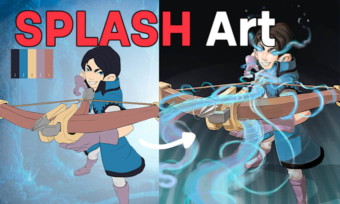 design an elite 2d splash art for your video game