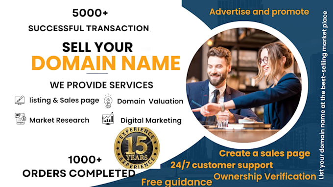 help to sell domain names  with listing ,sales page