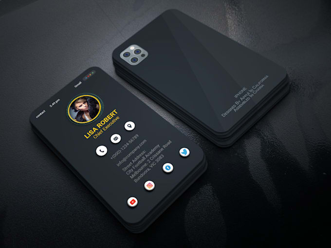 design professional clean iphone style   business card