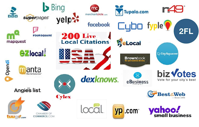 do 200 USA local citations, business listings