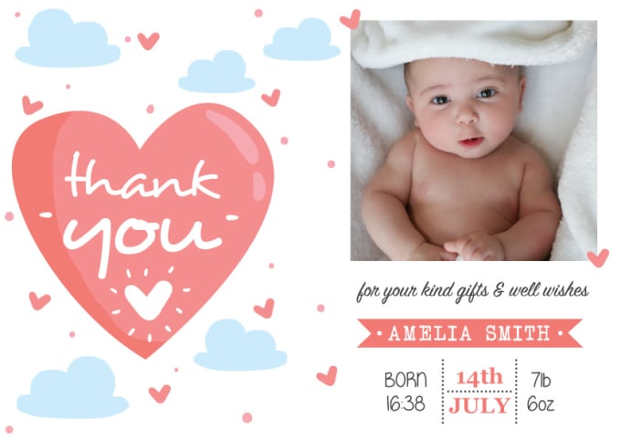 Design You A Baby Thank You Card By Kristinakrstic