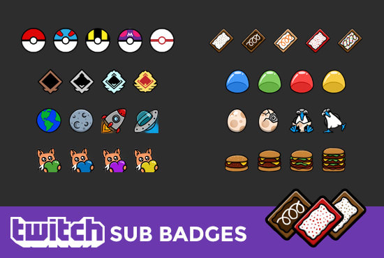 Design custom twitch subscriber badges for your channel by Wildethang