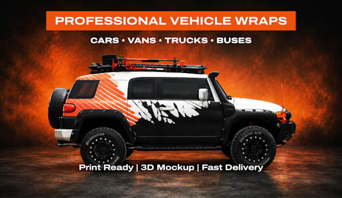 design a professional wrap for your car, bus, truck, etc
