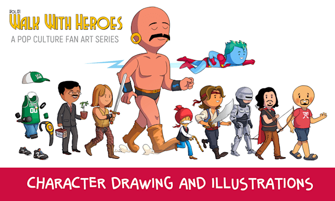 draw cartoon character for you from scratch or your idea