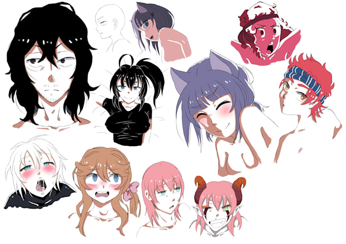 Do Anime Style Head Shot Drawings For You And Send It To You By Ashannemarie Fiverr Drawings character art anime headshots zelda characters. do anime style head shot drawings for