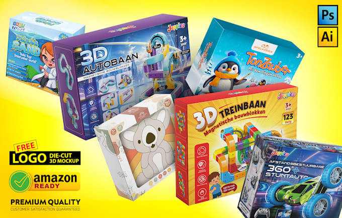do professional amazon product boxes with free logo