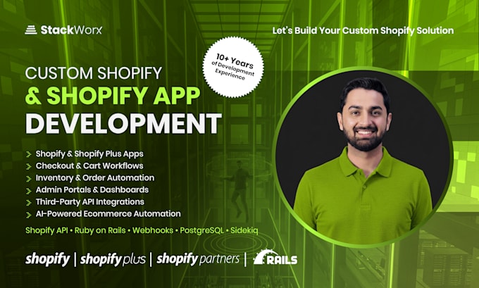 develop custom shopify app with ruby on rails