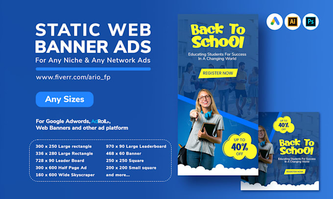 design web banner ads, google banners, all web network ads
