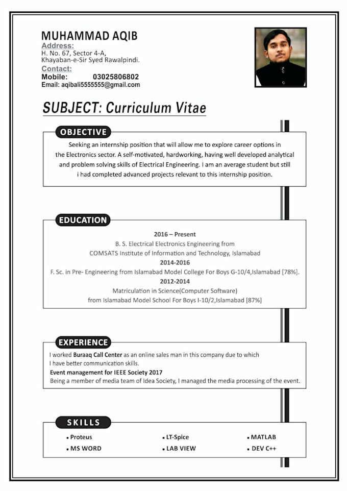 Provide A Professional Resume And Cover Letter Service By Aqibali5