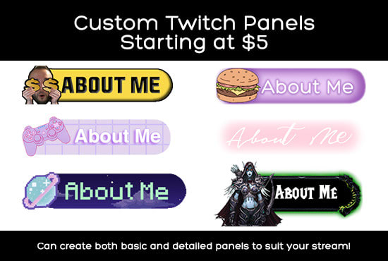 Design high quality custom twitch panels by Angelicasixx | Fiverr