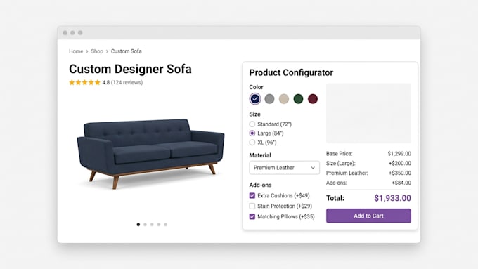 do advanced woocommerce development, price calcualtors