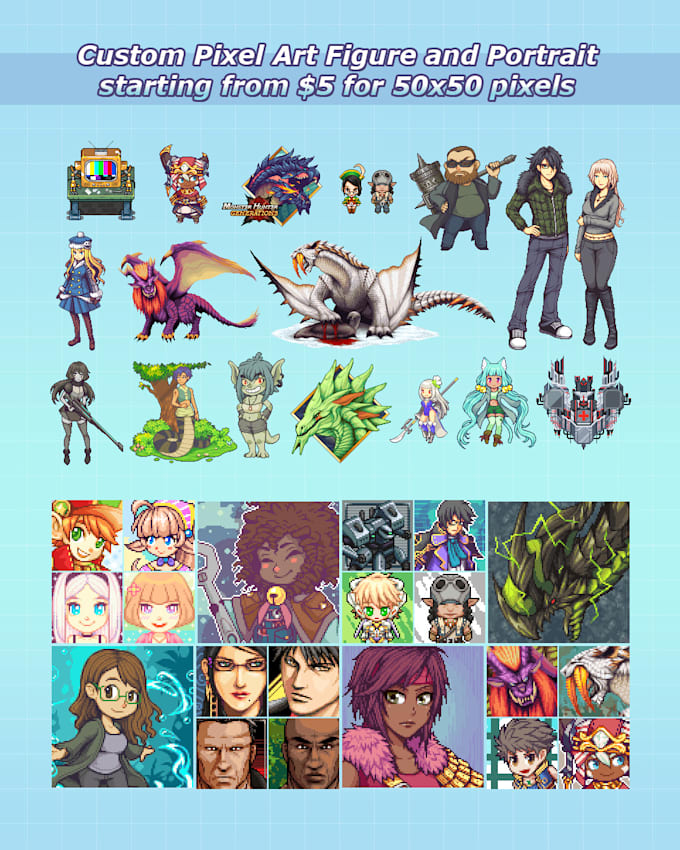 Draw Custom Hq Pixel Art By Dnkhamida
