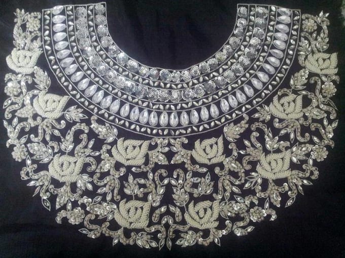 create pakistani dresses kora dabka stone work
