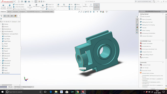 solidworks and creo modelling