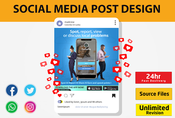design attractive social media post, banners