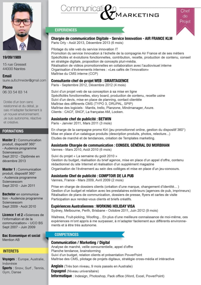 Резюме повара образец