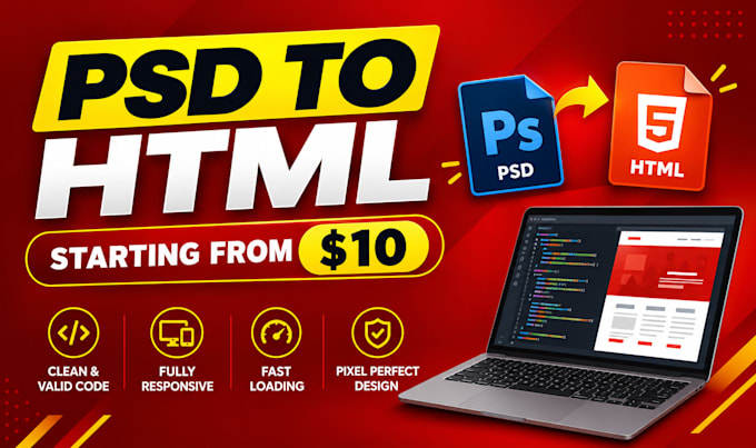 convert psd to html