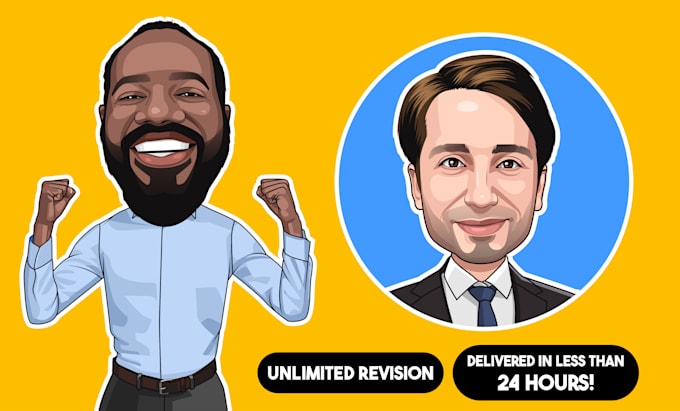 draw big head cartoon caricature in 24 hours