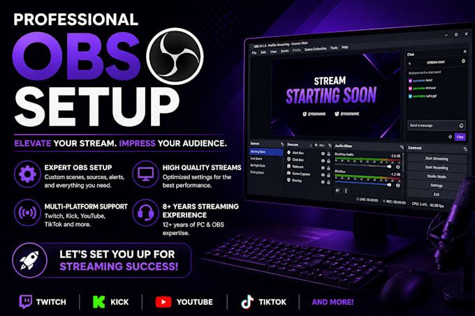 help you set up and optimise obs for streaming