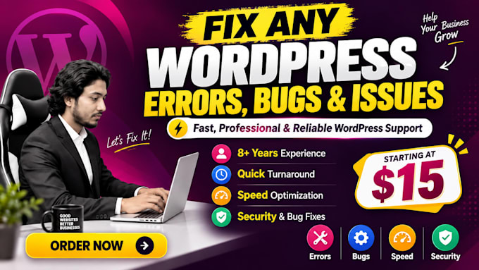 fix any wordpress errors or issues instantly