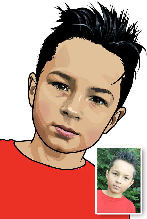 Draw cartoon portrait of your photo by Vector_line Fiverr