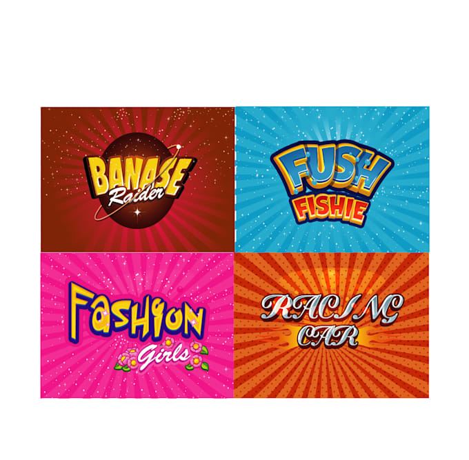 create professional game logo text 3d