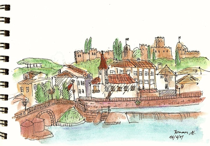 draw any city or landscape with watercolor