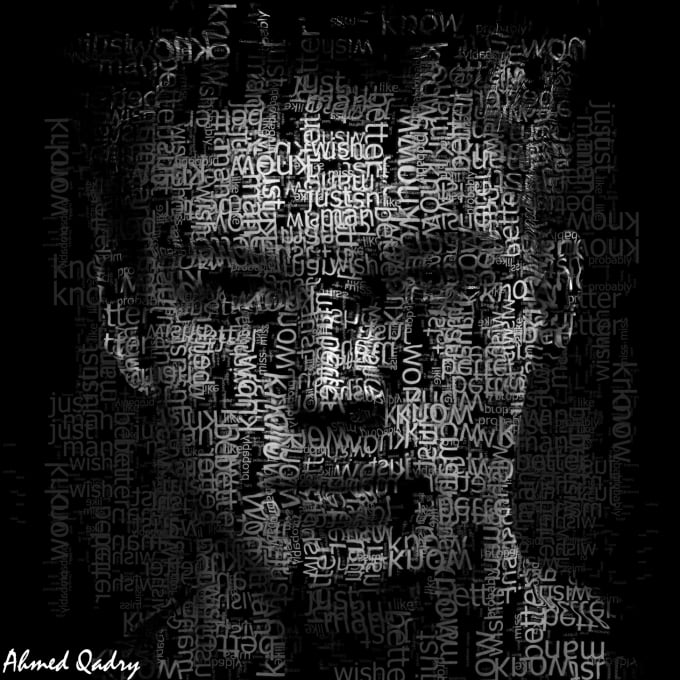 Create an outstanding face text portrait by Ahmed_qadry | Fiverr