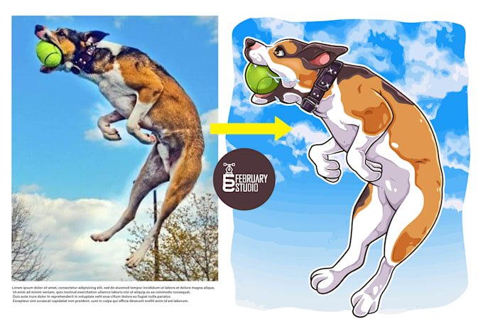 make cute and attractive cartoon design of your pets photo