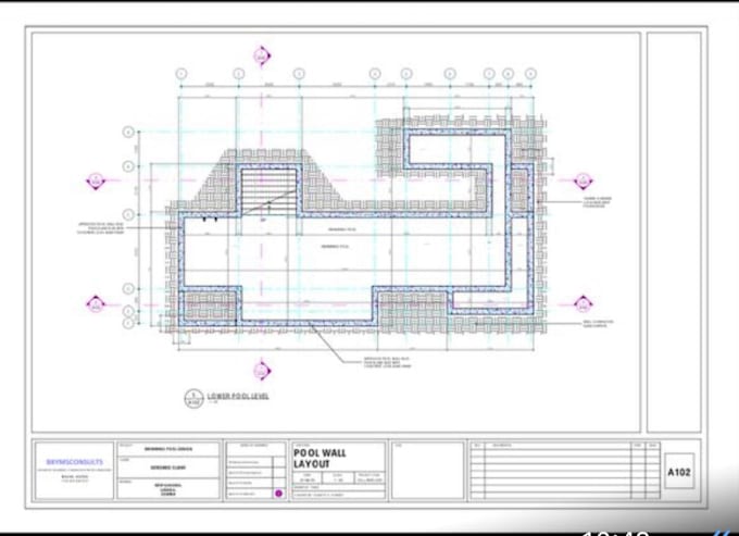 design a complete swimming pool plan and mep