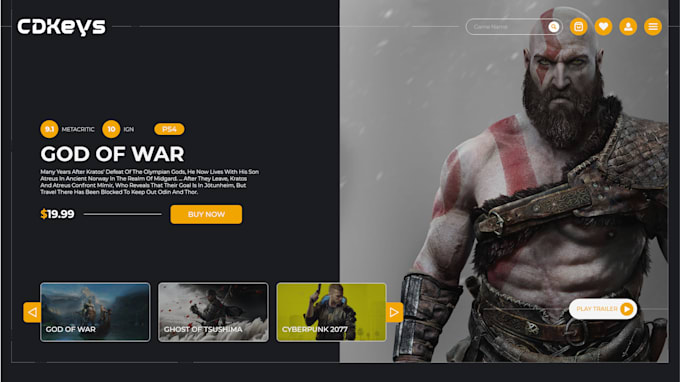 design a modern user interface for a website or mobile app