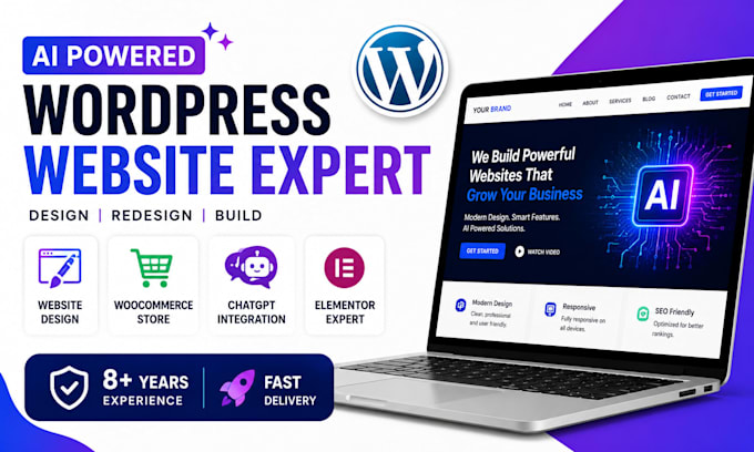 Design, redesign build ai powered wordpress website expert by Ayyaz ...