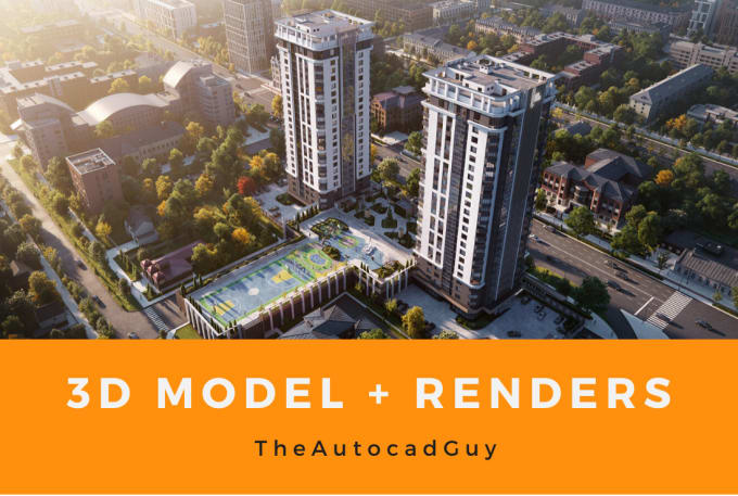Make 3d Model Of Your Building Or Complex And Render It By