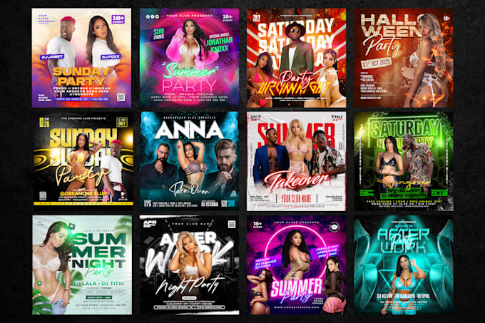design motion flyer event, club flyers