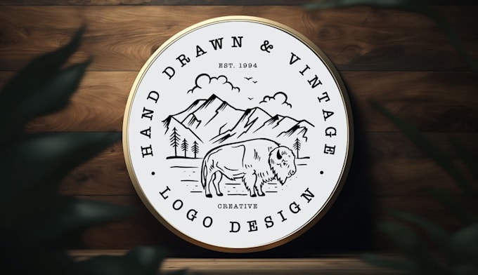 design a unique vintage logo hand drawn retro timeless