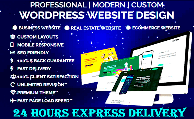 create wordpress website design or landing page wordpress