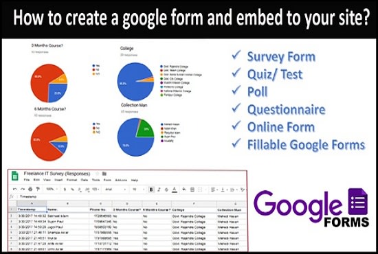 create google form and questionnaires and online survey etc
