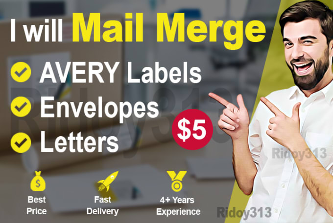 Mail Merge For Avery Mailing Labels Letters Envelopes By Ridoy313 Fiverr 1251
