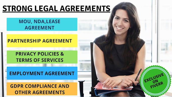 draft strong legal agreement, contract or legal writing