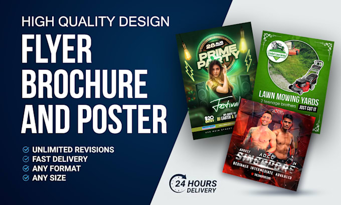 design stunning looking flyer, brochure and poster