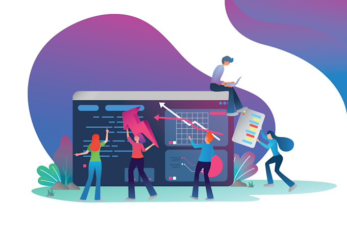 make design a flat style illustration for web