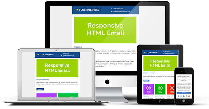 design code a responsive HTML email template